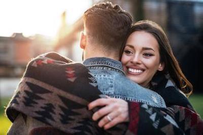 A couple hugging after getting Botox in Hermitage, PA
