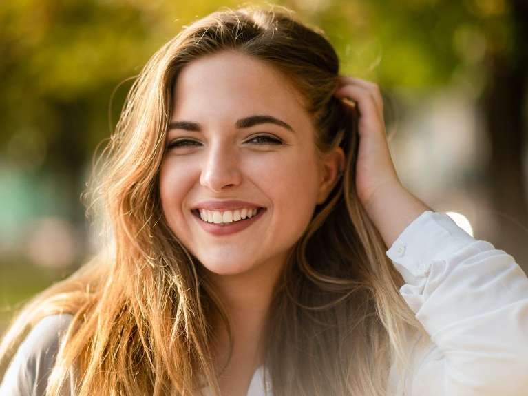 Lady smiling after Teeth Whitening in Hermitage, PA